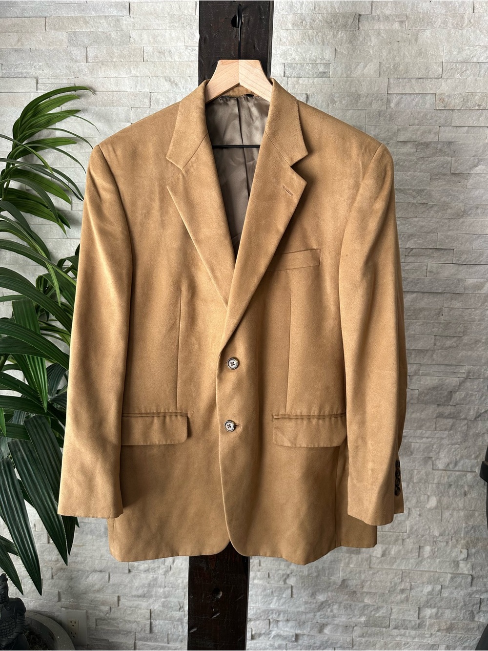 Ralph Lauren Polyester Suede Camel Tan Sport Coat Size 40R